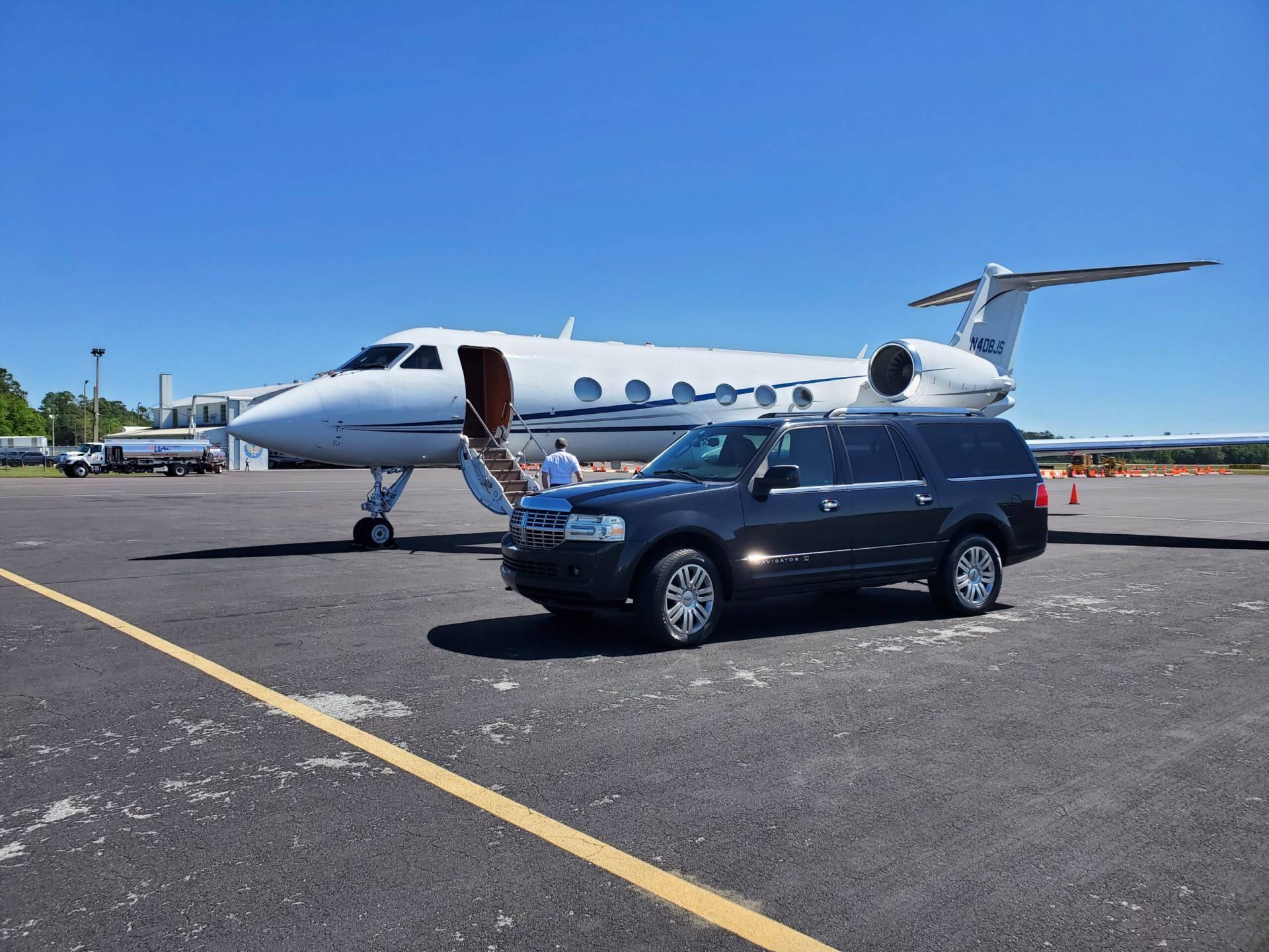 SUV by private jet